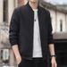 Spring And Autumn New Korean Style Simple Trendy Slim Stand Collar Jacket Coat Men's Long Stock_voghion.com