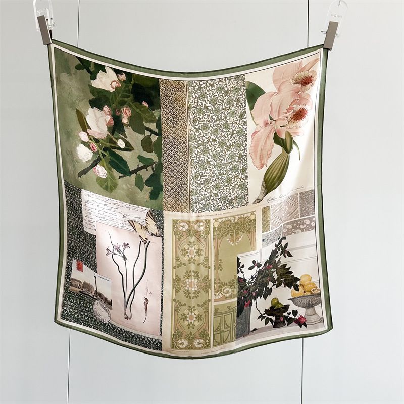 Sciarpa quadrata cinese in raso di crepe semplice retrò francese per donna, versatile, in seta di gelso, da 70 cm, stile primavera estate_voghion.com