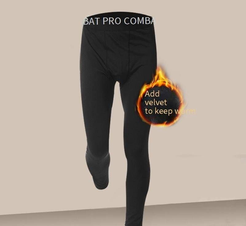 Men's Thermal Underwear Set Winter Fleece Lined Warm Base Layer Running Tight Long Sleeve Shirt & Pants_voghion.com