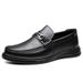 First Layer Cowhide Men's Autumn Business Casual Leather Shoes Commuting Versatile Breathable Non-Slip Slip-On Loafers_voghion.com