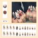Dark Plate Snake Rose Nail Black Almond Nail Sweet Cool Fashion European And American Nail Finished Nail Wholesale 24 Pieces_voghion.com