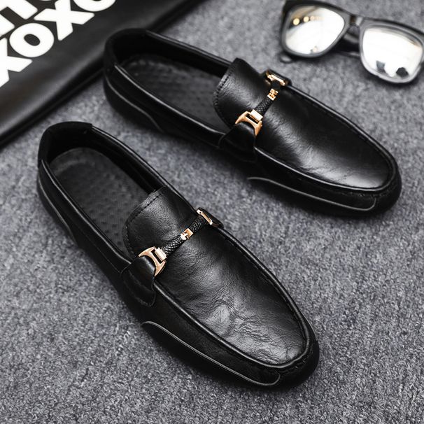 New Spring Summer Slip-on Loafers Men's Casual Leather Shoes Slip-on Moccasins_voghion.com