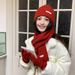 Hat, gloves, three piece set, solid color knitted  cashmere yarn scarf, red Christmas hat set_voghion.com