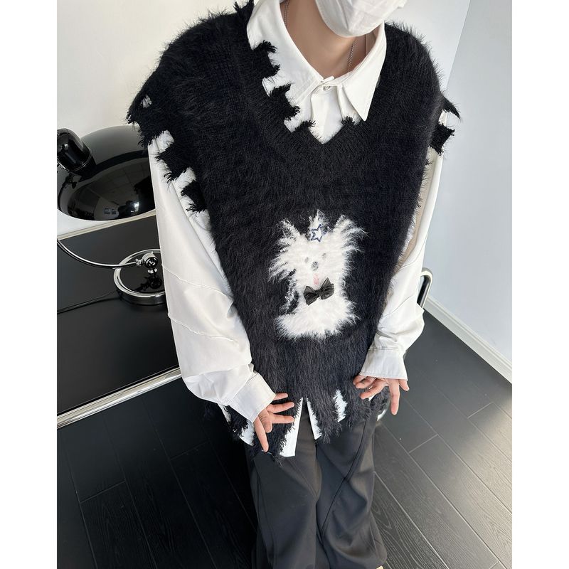 ​​"Herren-Strickweste mit V-Ausschnitt – Basic für lässige und elegante Looks (Polyester, M-2XL)"​​_voghion.com