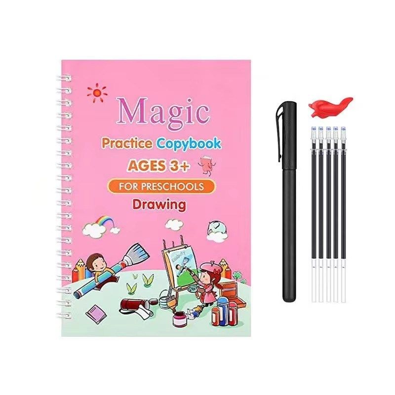 Reusable Magic Copybook Drawing Toys Pen Control Training Writing for Children 3D Magic Notebook Writing Lettering Calligraphy Notebooks_voghion.com