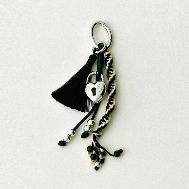 Hartvormige opengewerkte sleutelhanger voor dames, telefoonaccessoire, gevlochten lanyard, tasdecoratie_voghion.com