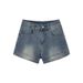 Elastic slim fit, high waisted, versatile denim shorts, women's internet celebrity, American style distressed wrap_voghion.com