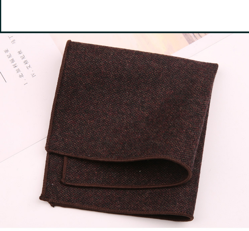 Men's Ties & Handkerchiefs square British retro suit chest square light yellow gray brown_voghion.com