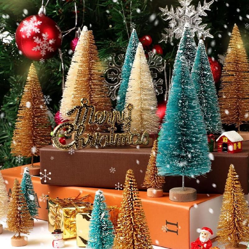 A 9-piece Mini Christmas Tree With Three-color Christmas Decorations_voghion.com