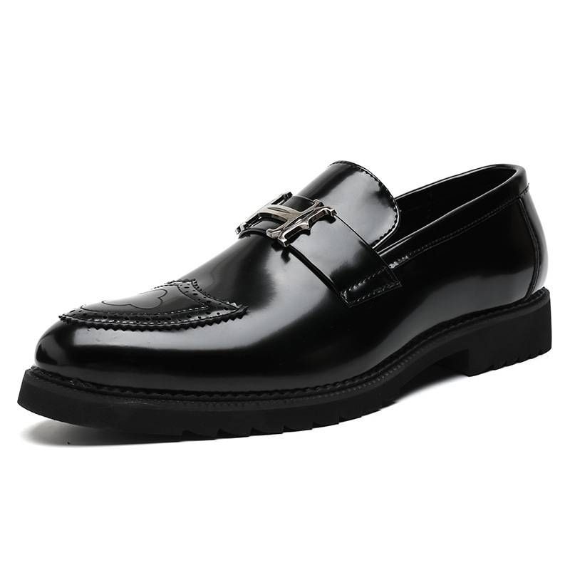 Korean Version Of British Trendy Pointed Casual Leather Shoes, Patent Leather Glossy, Lazy And Orgasmic Shoes_voghion.com