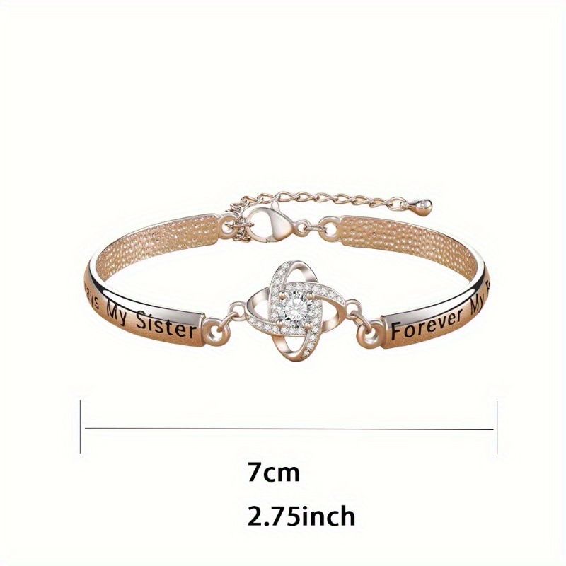 Bracciale rigido con cuore eterno inciso a forma di quadrifoglio, molto venduto, per le donne_voghion.com
