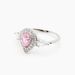 Pink Color Zircon Women's Water Droplet Micro Set Full Simulation Diamond Ring_voghion.com