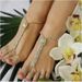 New accessory beach rhinestone women's ankle chain barefoot sandals with AB diamond toe embellishment_voghion.com