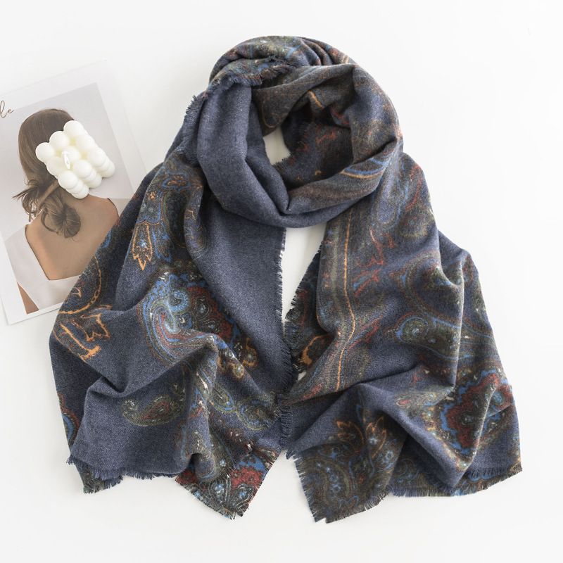 Schal Herbst und Winter Cashew-Nuss-Druck weiblich Imitation Kaschmir-Schal verdickter warmer und kältebeständiger Schal_voghion.com