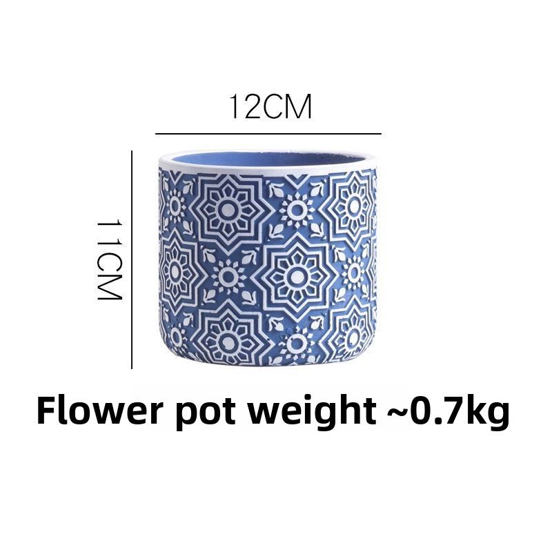 Nordic Green Plant Succulent Indoor Desktop Creative Personality Phalaenopsis Cactus Cement Flower Pot_voghion.com
