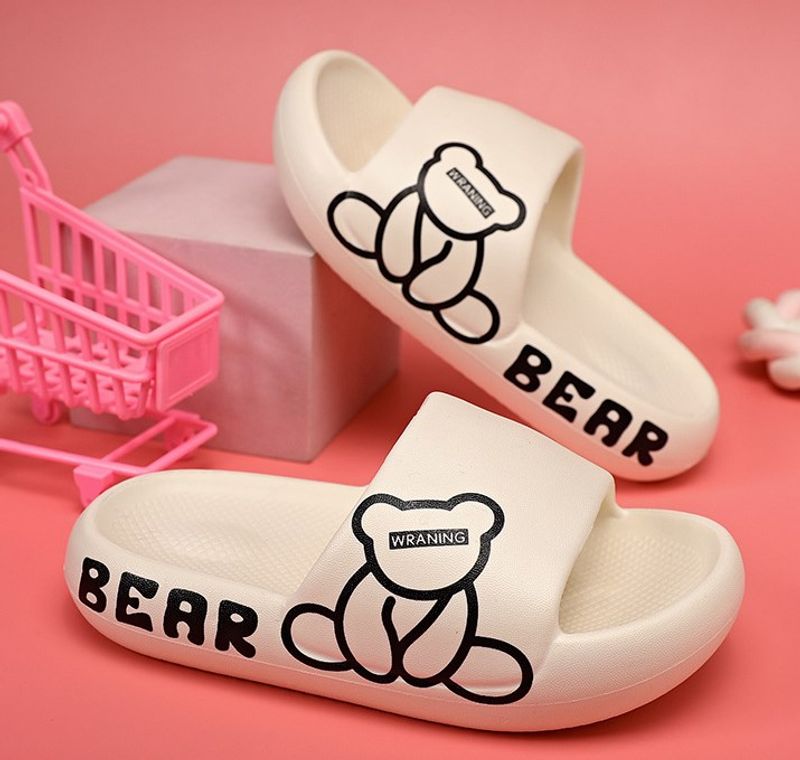 Mother & Kids Children's Slippers Wholesale New Bear Soft Sole Anti-Slip Casual Thick Soled Simple Boys and Girls Home Slippers_voghion.com