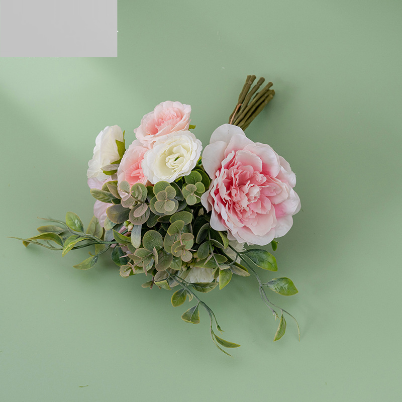 Simulated Flower Tea Bouquet Manufacturer Home Decoration Wedding Bouquet Plant Wall Artificial Flower MW66780_voghion.com