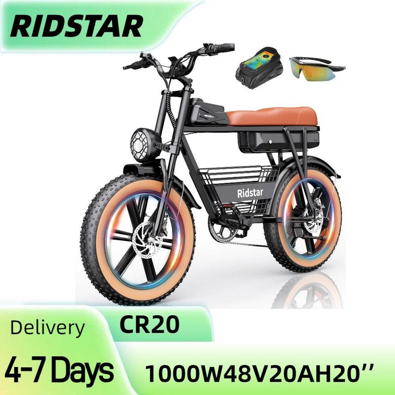 RIDSTAR CR20 20" elektrokolo v retro stylu do každého terénu, motor 1000 W, baterie 48 V 20 Ah_voghion.com