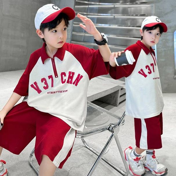 Kids’ Clothing New Style For Middle And Large Children Summer Children's Shorts Two Piece Suit_voghion.com