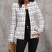 Eleganter ärmelloser Blazer für Damen – Büroweste mit geometrischem Druck und Polokragen (10 Farben, S-3XL)_voghion.com