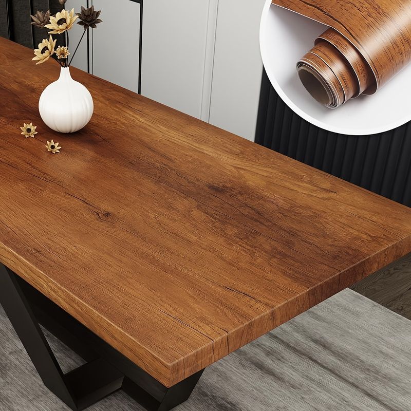 New Brown Nanmu Self-Adhesive Removable Decorative Wallpaper For Bedroom And Living Room_voghion.com