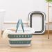 Foldable Collapsible Handled Laundry Basket Ellipse Oval Tub- Portable Washing Tub Space Saving Laundry Containers_voghion.com