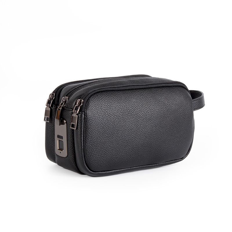 Borse da uomo FIPILOCK Smart Fingerprint Clutch Bag da uomo in vera pelle di alta qualità, grande capacità_voghion.com