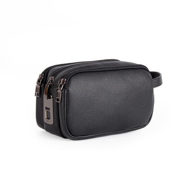 Borse da uomo FIPILOCK Smart Fingerprint Clutch Bag da uomo in vera pelle di alta qualità, grande capacità_voghion.com