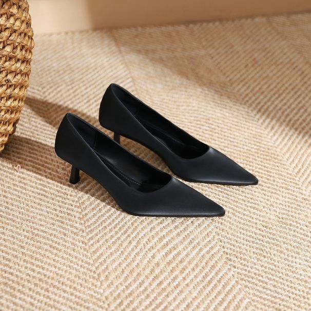 326-1 Scarpe da lavoro professionali con tacco a spillo, punta alta, stile celebrità di Internet, semplici e poco profonde, per le donne_voghion.com