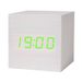 LED Creative Voice-Controlled Digital Electronic Alarm Silent Student Night Light Bedside Square Cute Wooden Clock_voghion.com