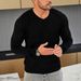 Herren-Strickpullover aus Wollmischung mit V-Ausschnitt – Schmal geschnittener Langarmpullover für Freizeit und Lagenlook (M-4XL, Weiß/Schwarz)_voghion.com