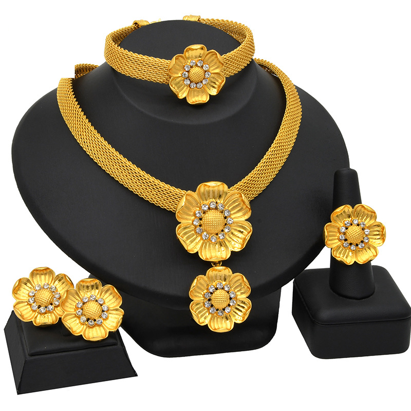 Jewelry necklace bracelet ring earrings set for women_voghion.com
