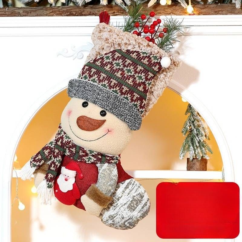 Festive & Party Supplies new Christmas socks decorations Christmas large candy bag Santa Claus snowman knitted decorative socks_voghion.com