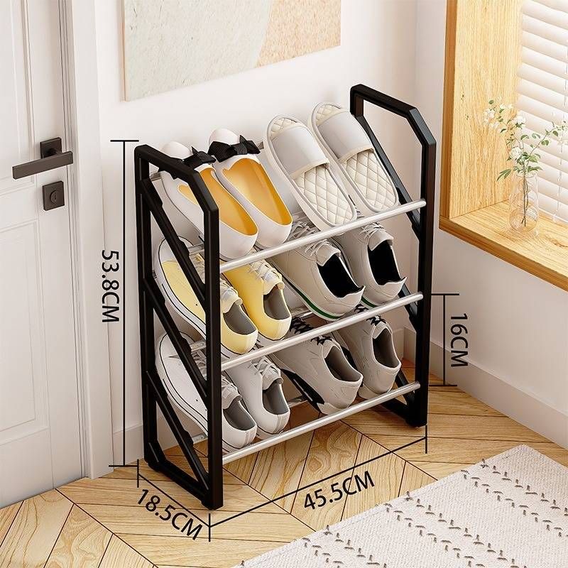 No Assembly Shoe Rack 3-Tier Foldable Shoe Organizer For Entryway Dorm Dustproof Space Saving Storage Shelf_voghion.com