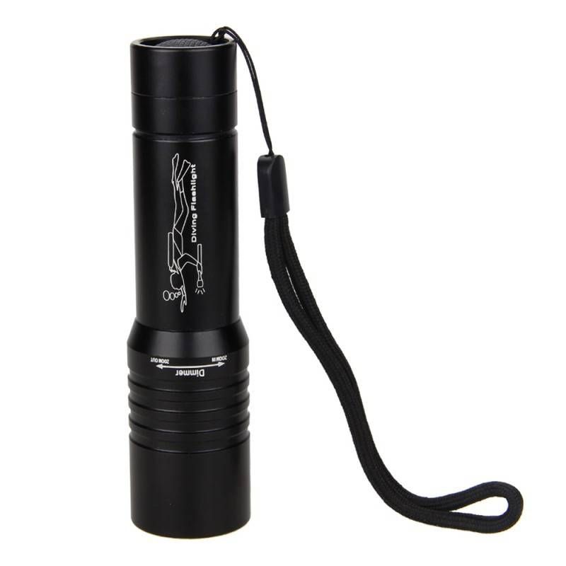 Zoomable T6 Diving Flashlight - 2000 Lumens Waterproof LED Torch With Rechargeable Battery & Aluminum Alloy Body For Scuba Diving_voghion.com