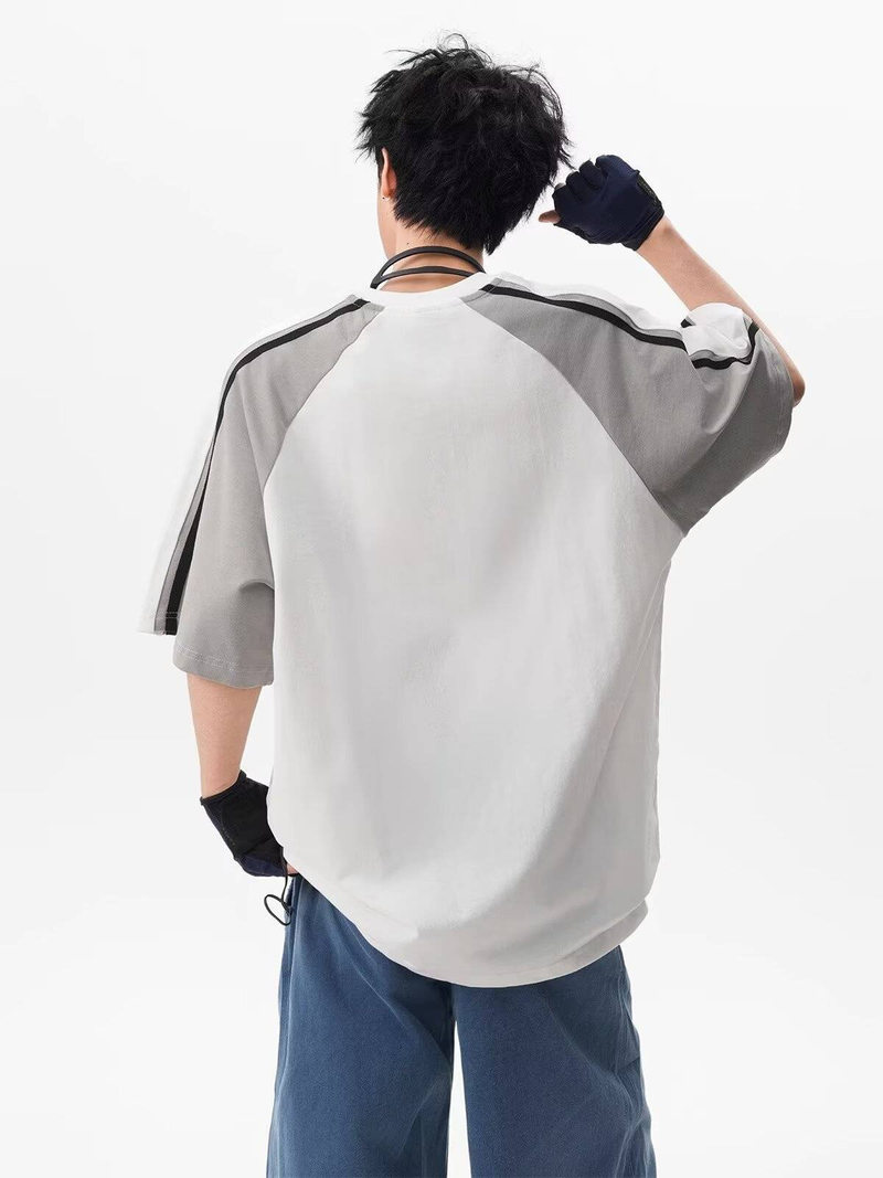 Men's Style Color Block Raglan T-Shirt Summer Casual Crew Neck Short Sleeve Graphic Print Oversized Fit​ Men's T-Shirts_voghion.com