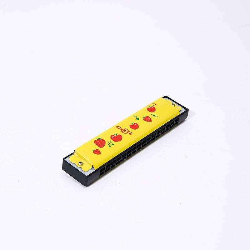 Metal Hole Mini Harmonica 16 Practice Wind Instrument Tin Mini Harmonica Children's Double Row Cartoon Wind Toy_voghion.com