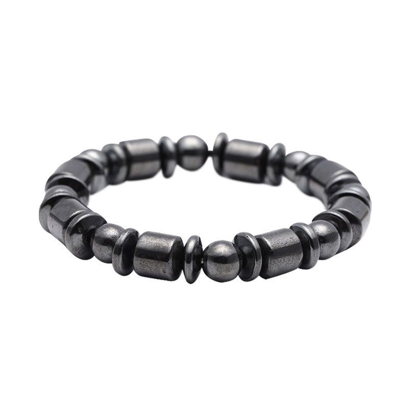 Black gallstone magnetic magnet Bracelet simple beaded Elastic Bracelet Black Beads Magnetic Therapy hand jewelry_voghion.com