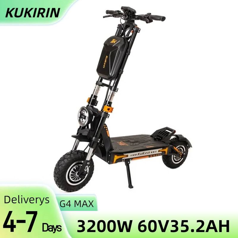 KuKirin G4 Max visureigis elektrinis paspirtukas, 2*1600W variklis be šepetėlių, 12 colių_voghion.com