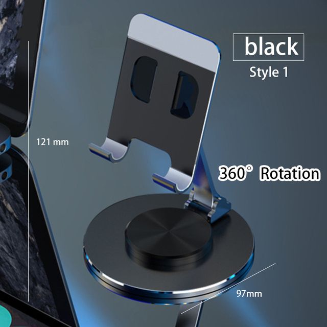 360° roterende metallbord mobiltelefonholderstativ for iPhone iPad Xiaomi justerbar skrivebordsnettbrettholder bordmobiltelefonstativ_voghion.com