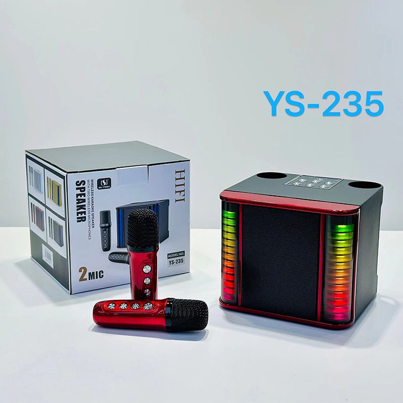 New YS-235 Home Speaker with Light, Wireless Bluetooth Dual Microphone, KTV Audio Integrated Machine_voghion.com