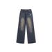 CP Yellow Mud Wide-Leg Pants Small Label Floor-Length Jeans Unisex Simple Dyed High Street Slimming Straight Loose_voghion.com