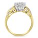 10K Yellow Gold Round And Baguette-Cut Diamond Ring (1/2 Cttw, H-I Color, I1-I2 Clarity)_voghion.com