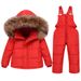 Premium Kids Winter Coat Set With Raccoon Fur Hood - Warm & Stylish Snowsuit For Boys & Girls (1-6 Years)_voghion.com