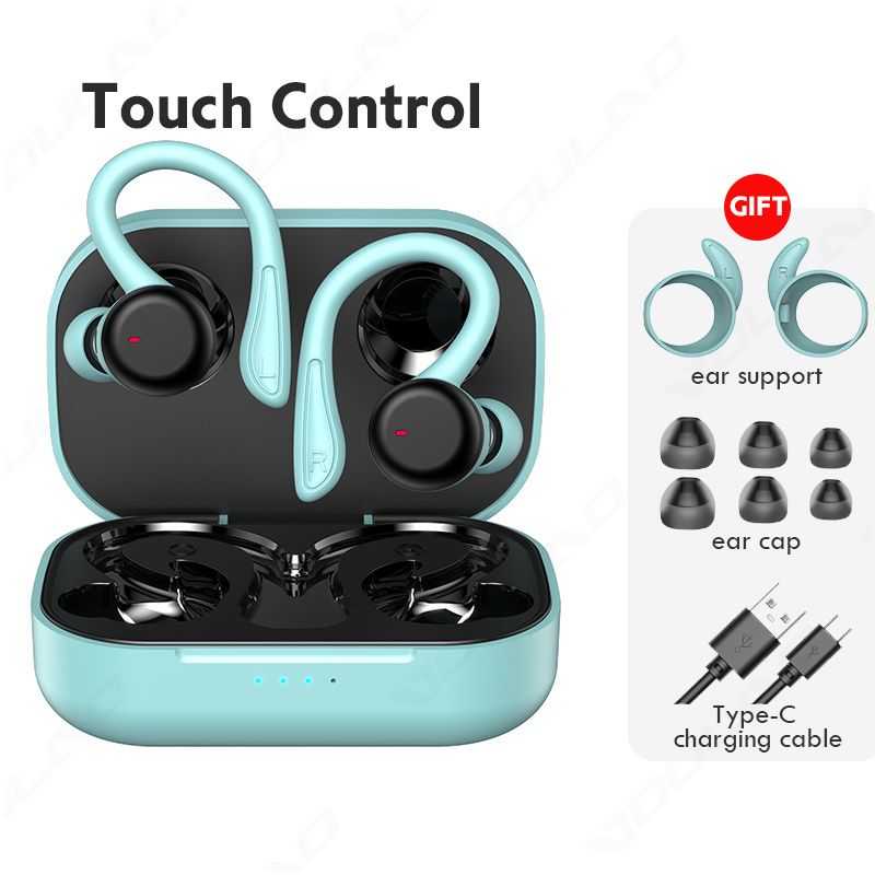Wireless Bluetooth headset sports waterproof  Bluetooth 5.1 headset stereo headset with microphone noise cancellation _voghion.com