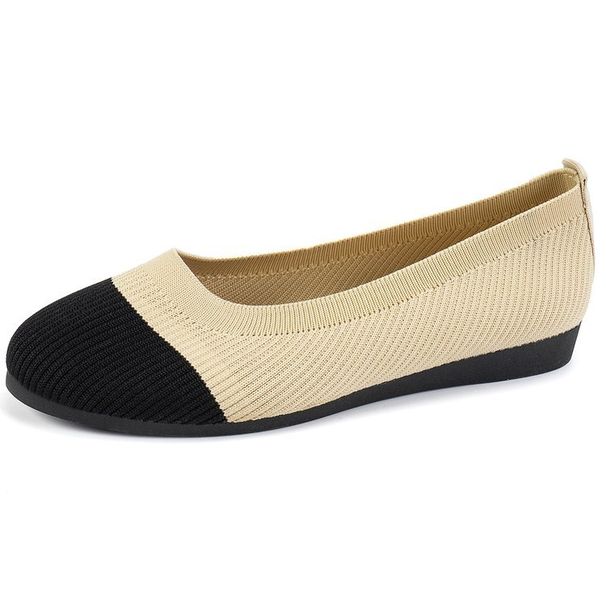 nagykereskedés kötött puha talpú cipő repülő szőtt cipő női lapos tavaszi új légáteresztő sekély szájú cipő_voghion.com