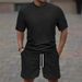 Waffle-Knit Performance Short Sleeve Set – Quick-Dry Gym & Running Outfit (Breathable Polyester, 4 Colors, S-XXXL)_voghion.com