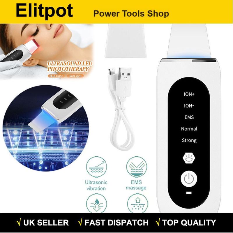 Ultrasonic Facial Skin Scrubber Pore Cleaning Spatula Blackheads Peeling Remover_voghion.com