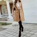 Elegante cappotto doppiopetto in lana da donna – Cappotto lungo invernale e autunnale con revers classico (marrone/rosa, S-XXL)_voghion.com