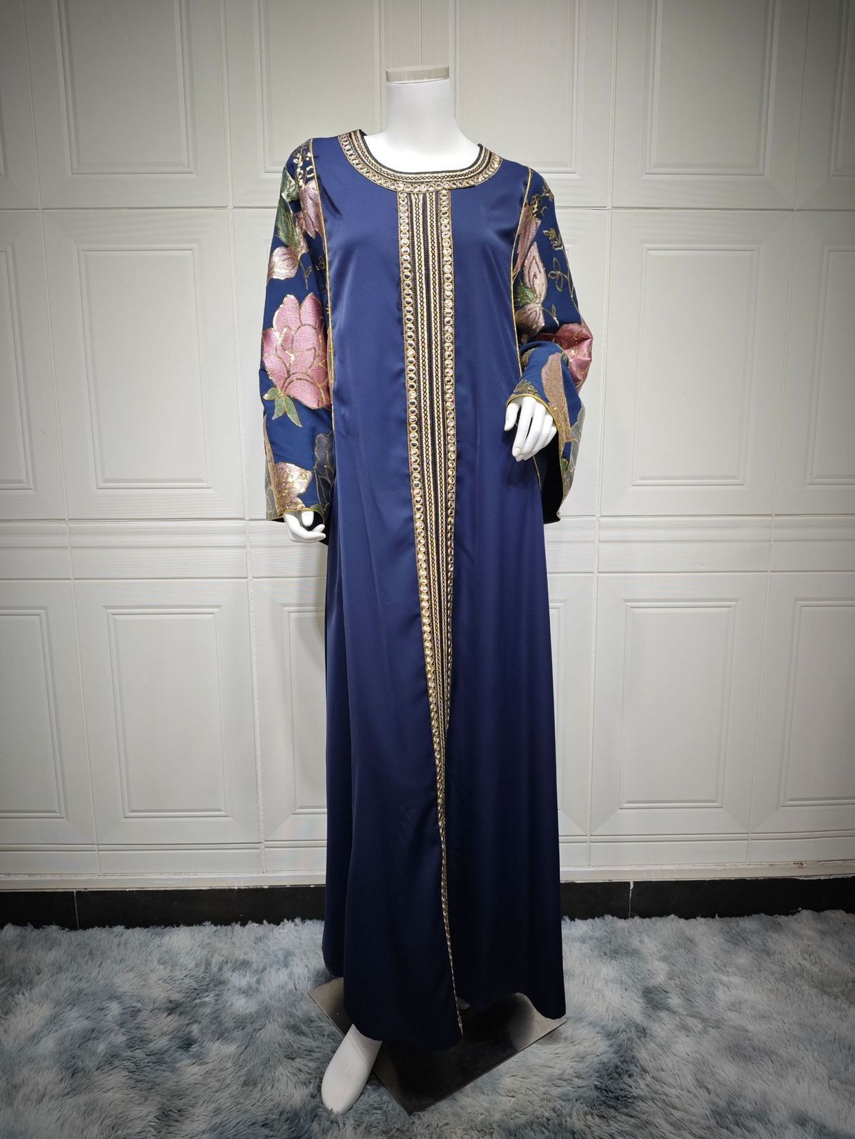 Damenbekleidung Temperamentkleid Perlen bestickte Pailletten Damenbekleidung Kaftan_voghion.com